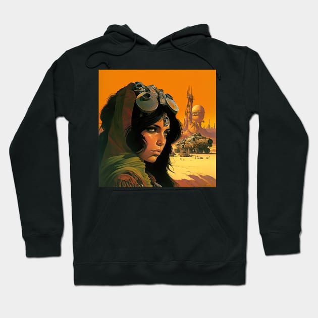 We Are Floating In Space - 71 - Sci-Fi Inspired Retro Artwork Hoodie by saudade